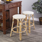 HomeRoots Beige And White Rattan Counter Stool
