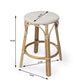 HomeRoots Beige And White Rattan Counter Stool