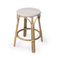 HomeRoots Beige And White Rattan Counter Stool