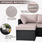 HomeRoots Beige and Brown Wicker L Shape Three Piece Sofa Set