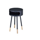 HomeRoots Bentwood Retro Round Wooden End Table in Dark Blue Finish