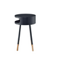 HomeRoots Bentwood Retro Round Wooden End Table in Dark Blue Finish