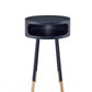 HomeRoots Bentwood Retro Round Wooden End Table in Dark Blue Finish