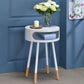 HomeRoots Bentwood Retro Round Wooden End Table in White Finish