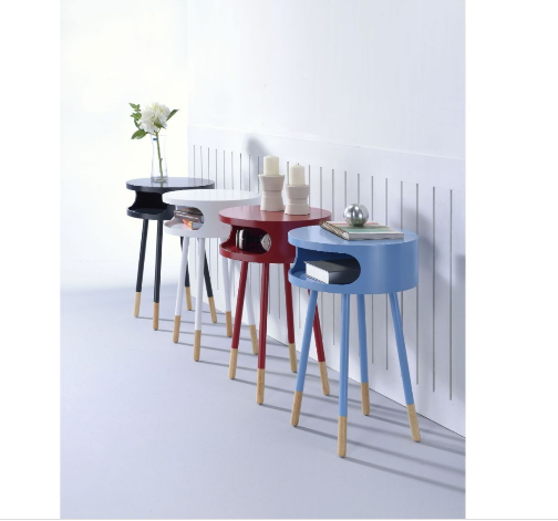 HomeRoots Bentwood Retro Round Wooden End Table in White Finish