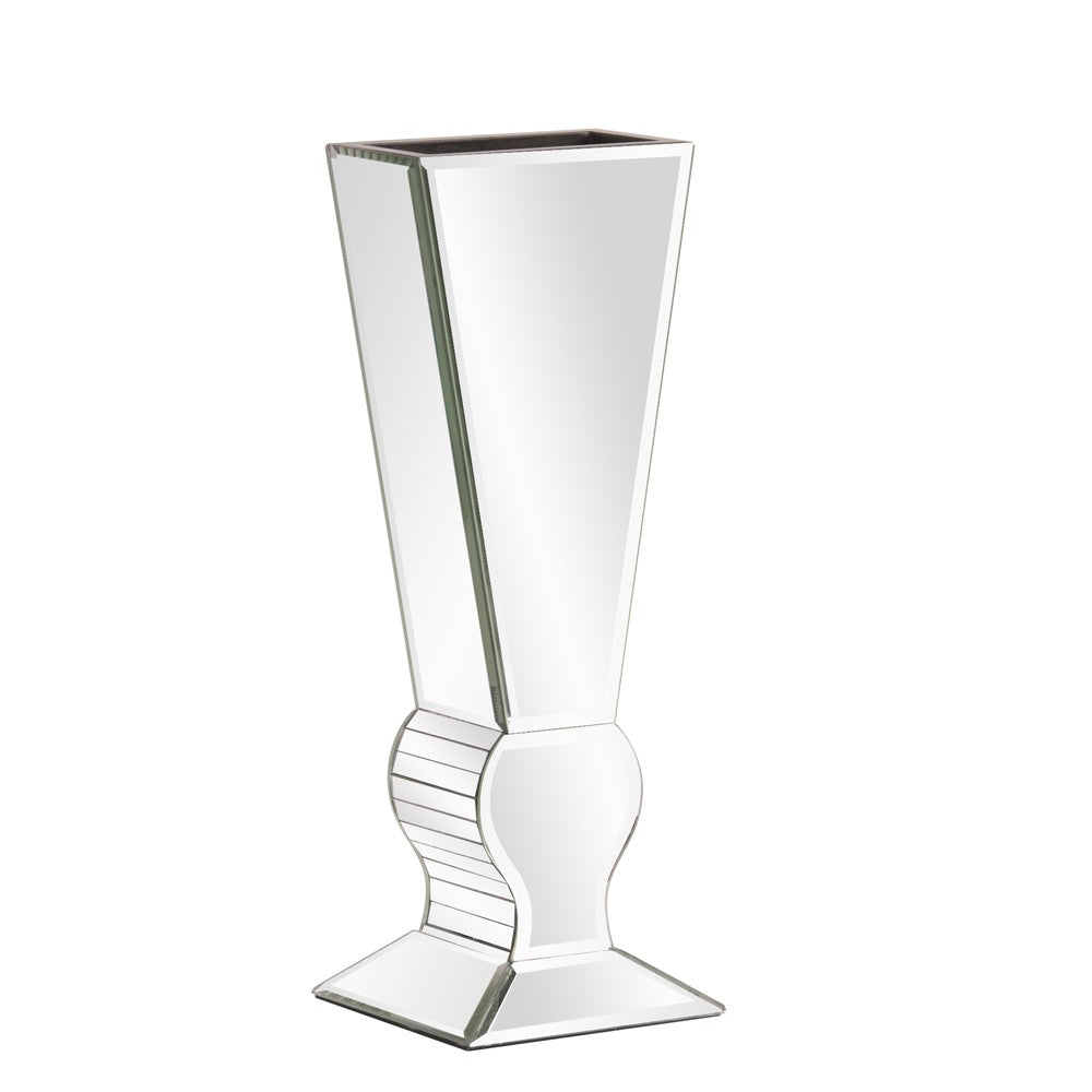 HomeRoots Beveled Mirrored Panel Art Deco Tall Vase