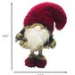 HomeRoots Big Red Fur Hat Cheetah Coat Gnome