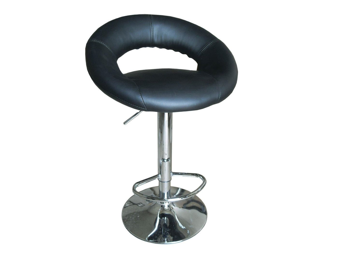 HomeRoots Black Adjustable Stool With Swivel, Set of 2