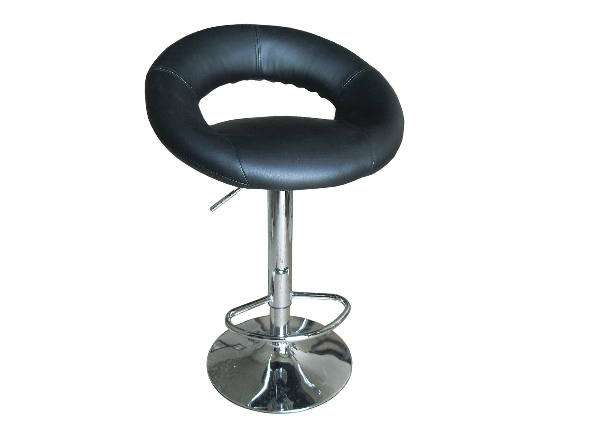 HomeRoots Black Adjustable Stool With Swivel, Set of 2