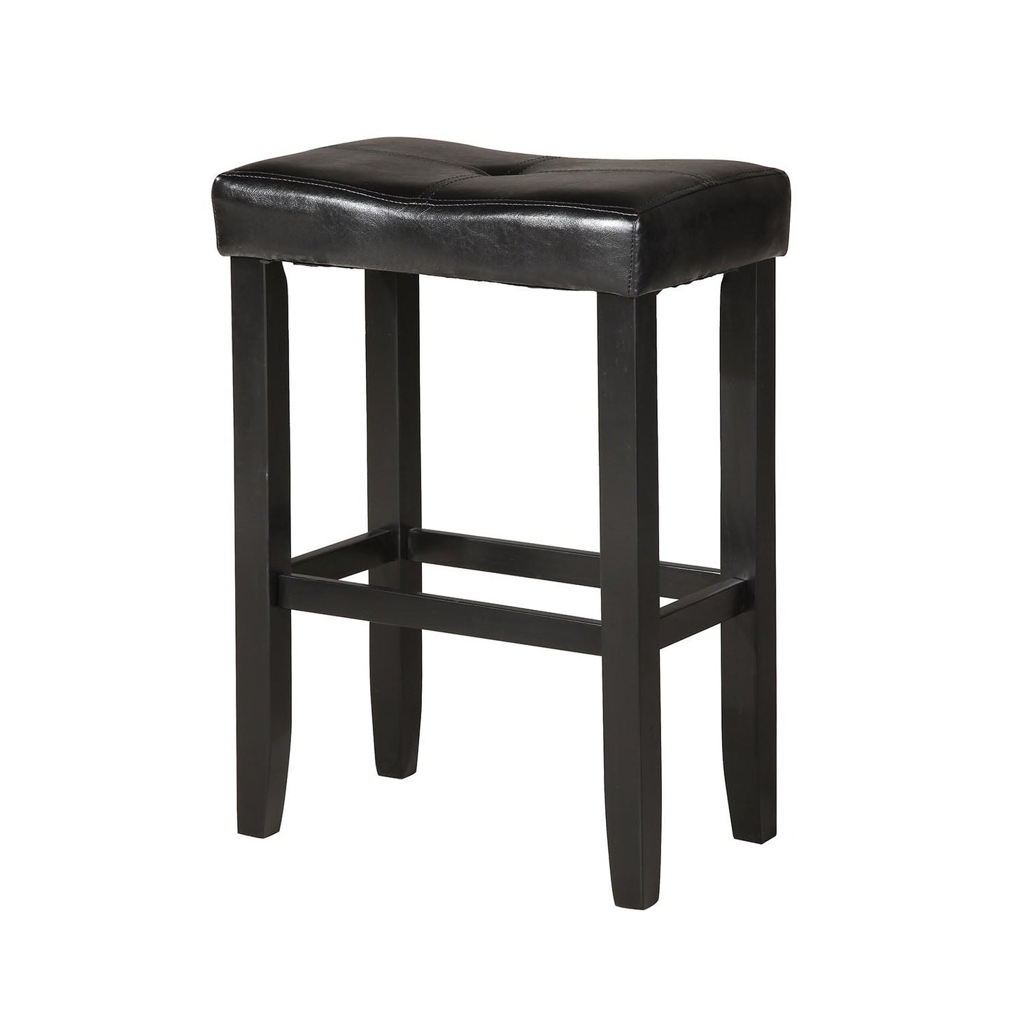 HomeRoots Black And Black Bar Stool In Set Of Two