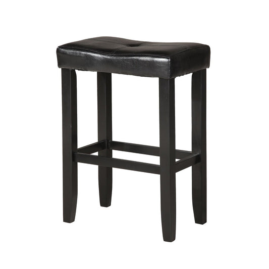 HomeRoots Black And Black Bar Stool In Set Of Two