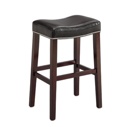 HomeRoots Black And Espresso Bar Stool In Set Of Two