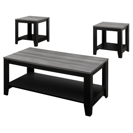 HomeRoots Black And Grey Top Table in Set of Three