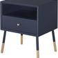 HomeRoots Black End Table with Natural Wood Dipped Legs