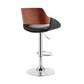 HomeRoots Black Faux Leather Adjustable Chrome Swivel Bar Stool