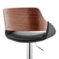 HomeRoots Black Faux Leather Adjustable Chrome Swivel Bar Stool