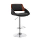 HomeRoots Black Faux Leather Adjustable Chrome Swivel Bar Stool