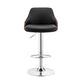 HomeRoots Black Faux Leather Adjustable Modern Bar Stool