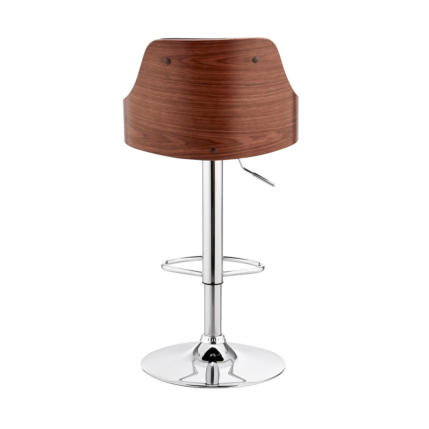 HomeRoots Black Faux Leather Adjustable Modern Bar Stool