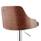 HomeRoots Black Faux Leather Adjustable Modern Bar Stool