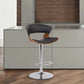 HomeRoots Black Faux Leather Adjustable Swivel Wooden Bar Stool
