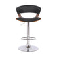 HomeRoots Black Faux Leather Adjustable Swivel Wooden Bar Stool