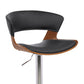 HomeRoots Black Faux Leather Adjustable Swivel Wooden Bar Stool