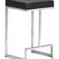 HomeRoots Black Faux Leather And Stainless Geometric Backless Counter Stools in Set of 2