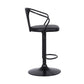 HomeRoots Black Faux Leather & Metal Base Adjustable Bar Stool