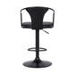 HomeRoots Black Faux Leather & Metal Base Adjustable Bar Stool