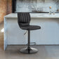 HomeRoots Black Faux Leather Textured Adjustable Bar Stool