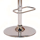 HomeRoots Black Faux Leather Walnut and Chrome Adjustable Swivel Bar Stool
