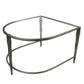 HomeRoots Black Marble Top and Glass Coffee Tables in Set of 2