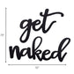 HomeRoots Black Metal Get Naked Wall Sign