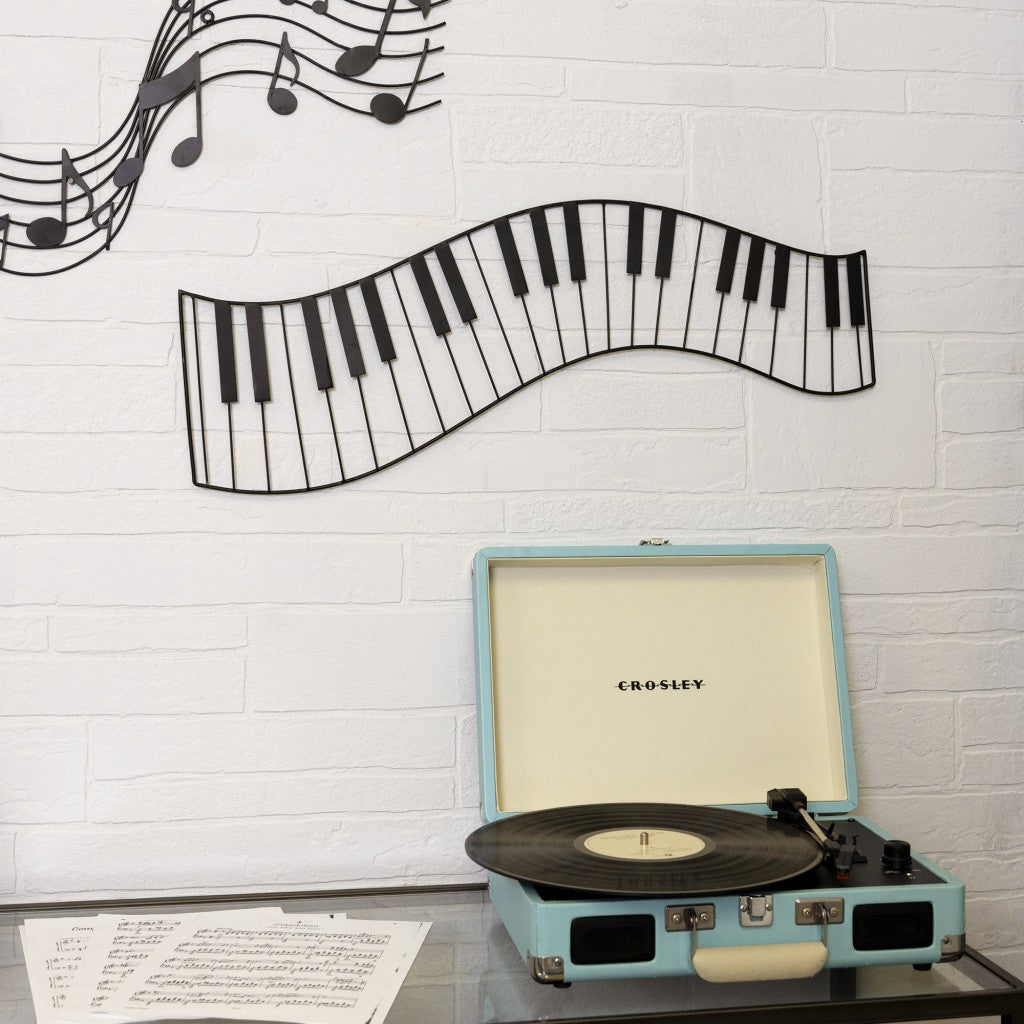 HomeRoots Black Metal Piano Keys Wall Décor