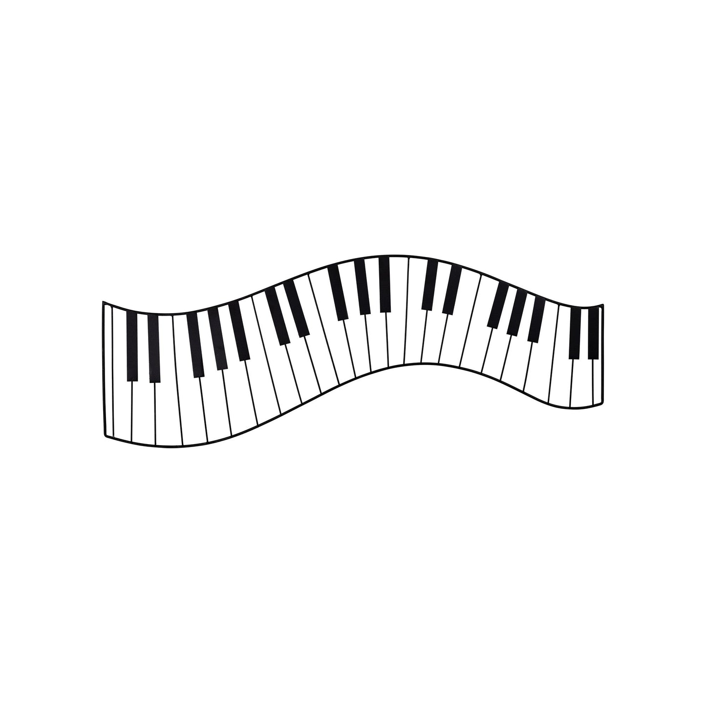 HomeRoots Black Metal Piano Keys Wall Décor