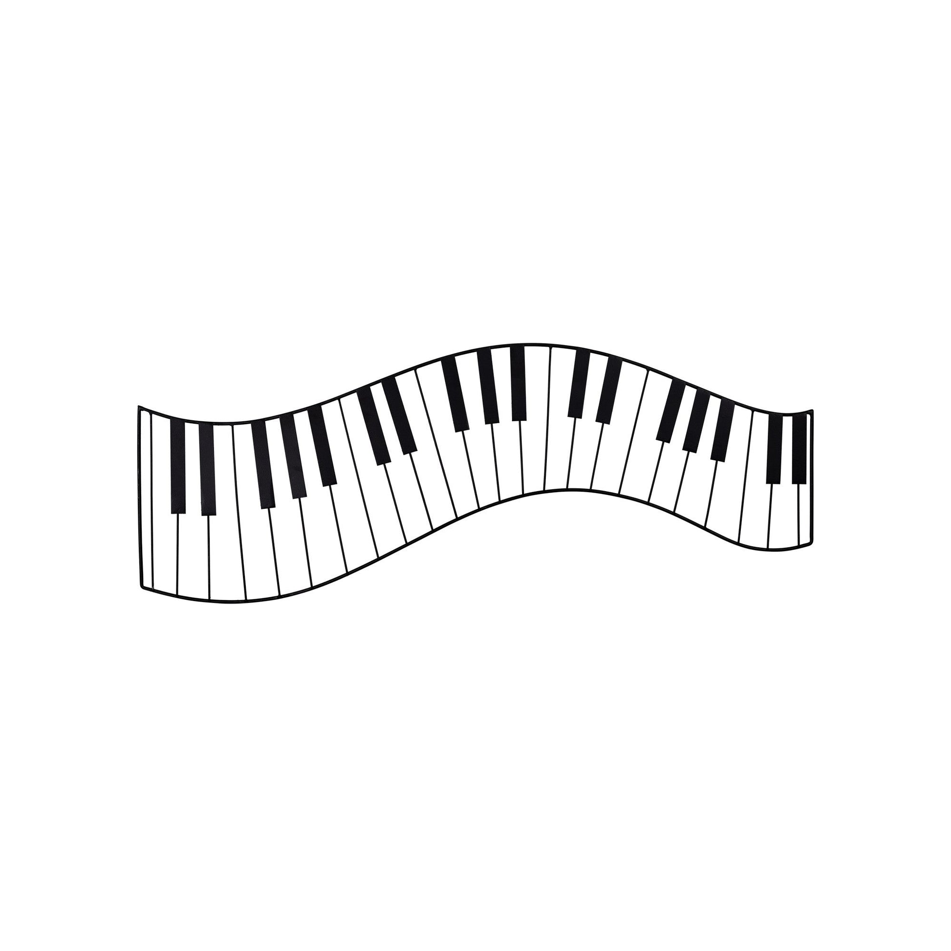 HomeRoots Black Metal Piano Keys Wall Décor