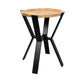 HomeRoots Black Metal and Wood Geometric End Table