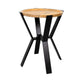 HomeRoots Black Metal and Wood Geometric End Table