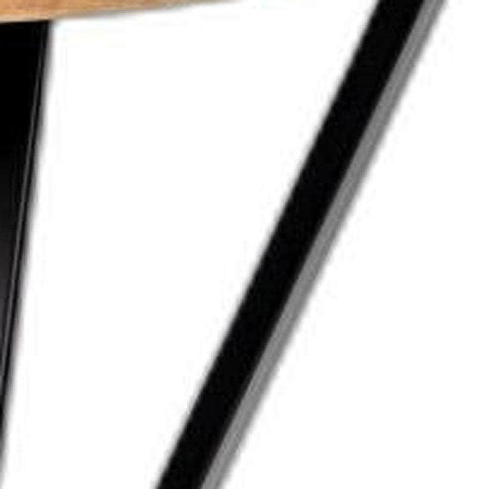 HomeRoots Black Metal and Wood Geometric End Table