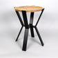 HomeRoots Black Metal and Wood Geometric End Table