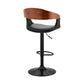 HomeRoots Black Modern Upholstered & Black Base Bar Stool