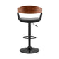 HomeRoots Black Modern Upholstered & Black Base Bar Stool