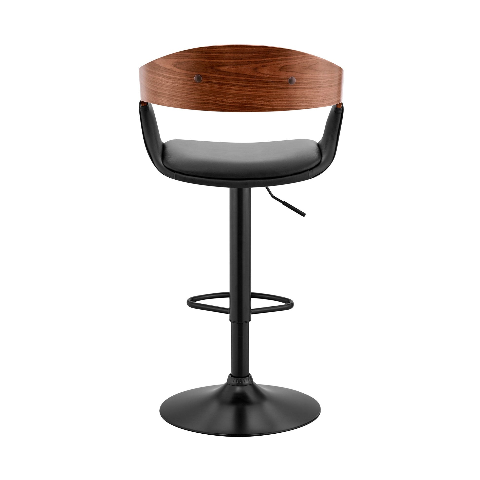 HomeRoots Black Modern Upholstered & Black Base Bar Stool