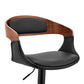 HomeRoots Black Modern Upholstered & Black Base Bar Stool