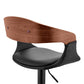 HomeRoots Black Modern Upholstered & Black Base Bar Stool