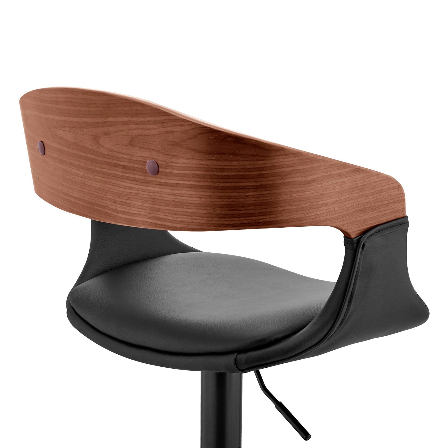 HomeRoots Black Modern Upholstered & Black Base Bar Stool