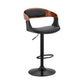 HomeRoots Black Modern Upholstered & Black Base Bar Stool