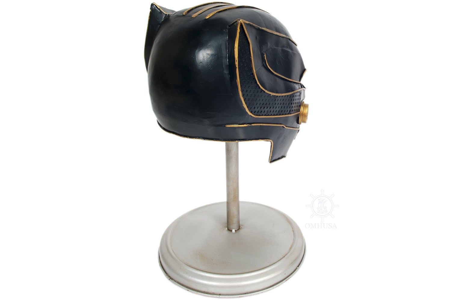 HomeRoots Black Panther Helmet Sculpture