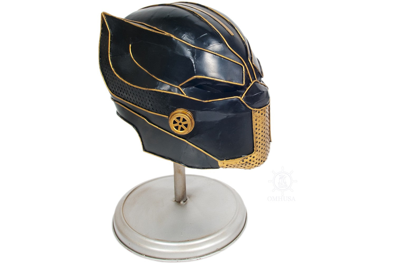 HomeRoots Black Panther Helmet Sculpture